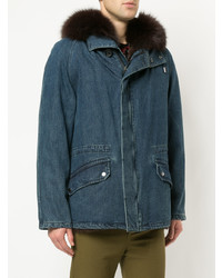 Parka bleue Yves Salomon Homme