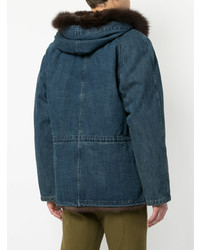 Parka bleue Yves Salomon Homme