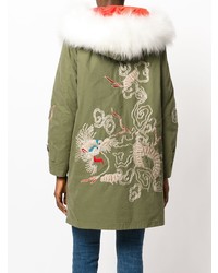 Parka brodée olive Ermanno Scervino