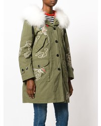 Parka brodée olive Ermanno Scervino