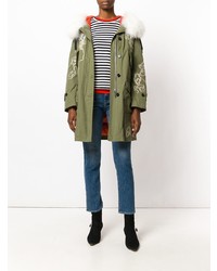 Parka brodée olive Ermanno Scervino