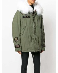 Parka brodée olive As65