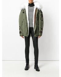 Parka brodée olive As65