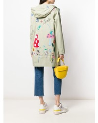 Parka brodée vert menthe Mira Mikati