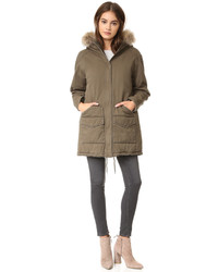 Parka en coton olive The Kooples