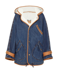 Parka en denim bleue