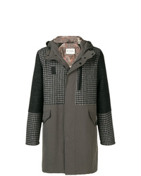 Parka en pied-de-poule gris foncé