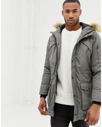 Parka grise Bershka