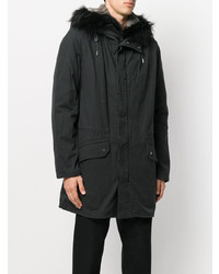 Parka noire Yves Salomon Homme