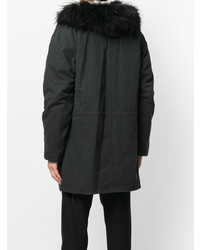 Parka noire Yves Salomon Homme