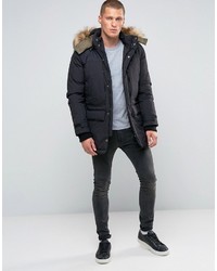 Parka noire Schott