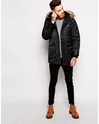 Parka noire Schott