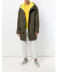 Parka olive Yves Salomon Homme