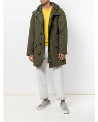 Parka olive Yves Salomon Homme