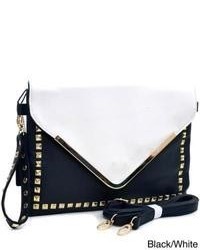 Pochette à clous noire et blanche