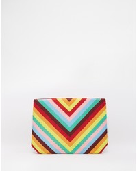 Pochette à motif zigzag multicolore Moyna