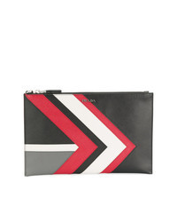 Pochette à motif zigzag noire