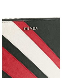 Pochette à motif zigzag noire Prada