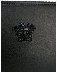 Pochette à rayures horizontales noire Versace