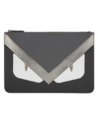 Pochette brodée noire Fendi