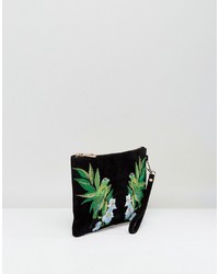 Pochette brodée noire Oasis