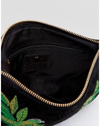 Pochette brodée noire Oasis