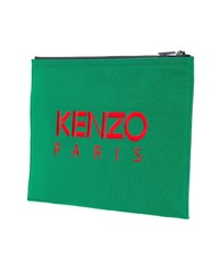 Pochette brodée verte Kenzo