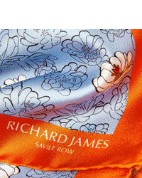 Pochette de costume à fleurs bleu clair Richard James