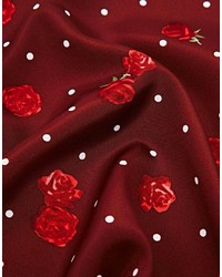 Pochette de costume à fleurs bordeaux Asos