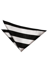 Pochette de costume à rayures horizontales noire et blanche