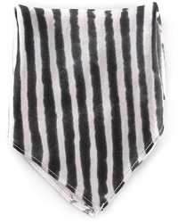 Pochette de costume à rayures verticales noire et blanche Kelly Wearstler