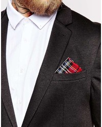 Pochette de costume écossaise rouge Asos