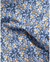 Pochette de costume en coton à fleurs bleu clair Jack and Jones