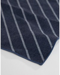 Pochette de costume en coton à rayures horizontales bleu marine Jack and Jones