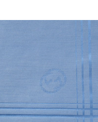 Pochette de costume en coton écossaise bleu clair Gucci