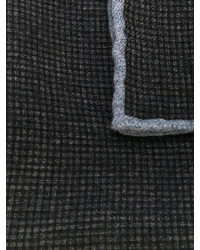 Pochette de costume en laine à carreaux marron foncé Eleventy