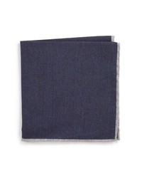 Pochette de costume en laine bleu marine