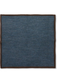 Pochette de costume en laine bleu marine Brioni