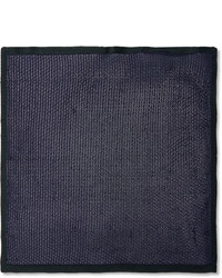 Pochette de costume en laine bleu marine Brioni