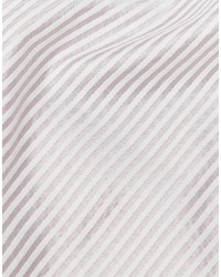 Pochette de costume en soie à rayures horizontales beige Selected