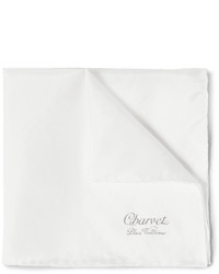 Pochette de costume en soie blanche Charvet