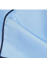 Pochette de costume en soie bleu clair Drakes
