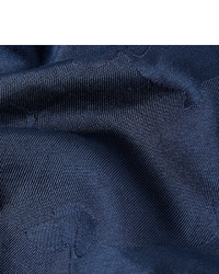 Pochette de costume en soie bleu marine Thom Browne
