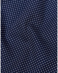 Pochette de costume en soie bleu marine Selected