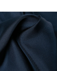 Pochette de costume en soie bleu marine Lanvin