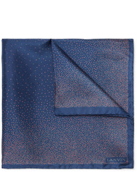 Pochette de costume en soie bleue