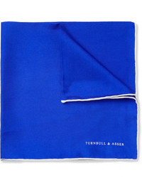 Pochette de costume en soie bleue Turnbull & Asser