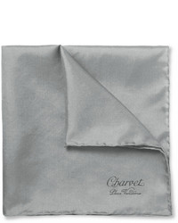 Pochette de costume en soie grise Charvet