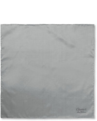 Pochette de costume en soie grise Charvet