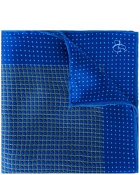 Pochette de costume en soie imprimée bleue Canali